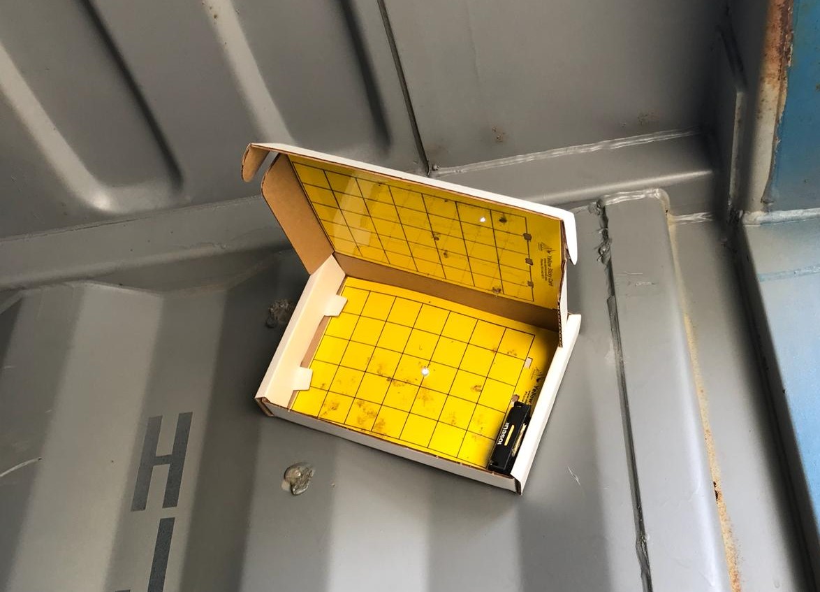 Light traps placed in shipping containers can help capture novel insects on arrival in Europe. Image credit: Matteo Marchioro Light traps placed in shipping containers can help capture novel insects on arrival in Europe. Image credit: Matteo Marchioro