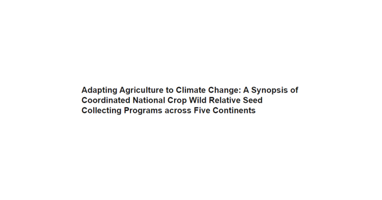 Adapting Agriculture to Climate Change
